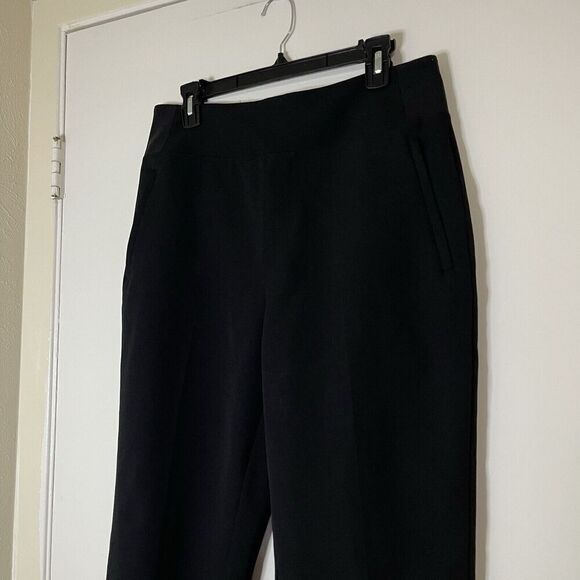 ATHLETA black Pull on knit cropped athleisure trouser pants size US 12 - Picture 2 of 6